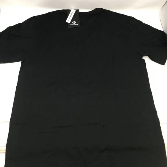 Converse Mens Graphic T-Shirt Black White Spell Out Standard Fit Cotton S New - Picture 2 of 6